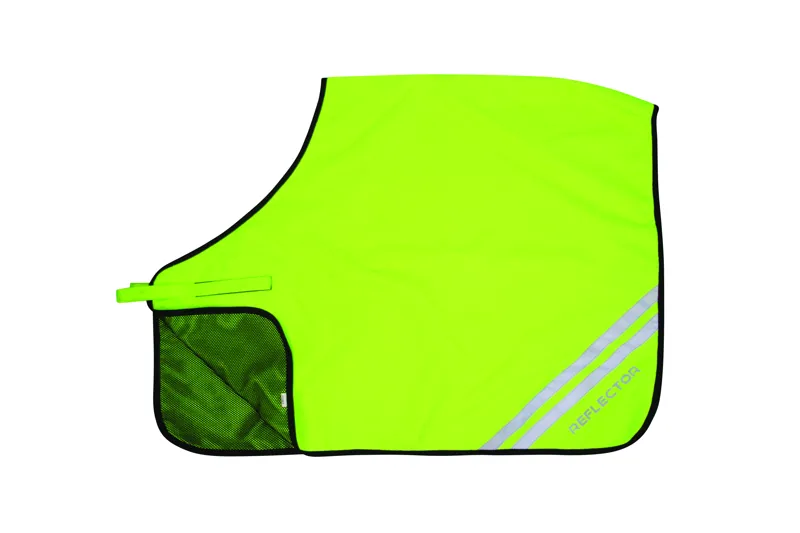 Hy Equestrian Reflector Quarter Mesh Exercise Sheet - Yellow-1